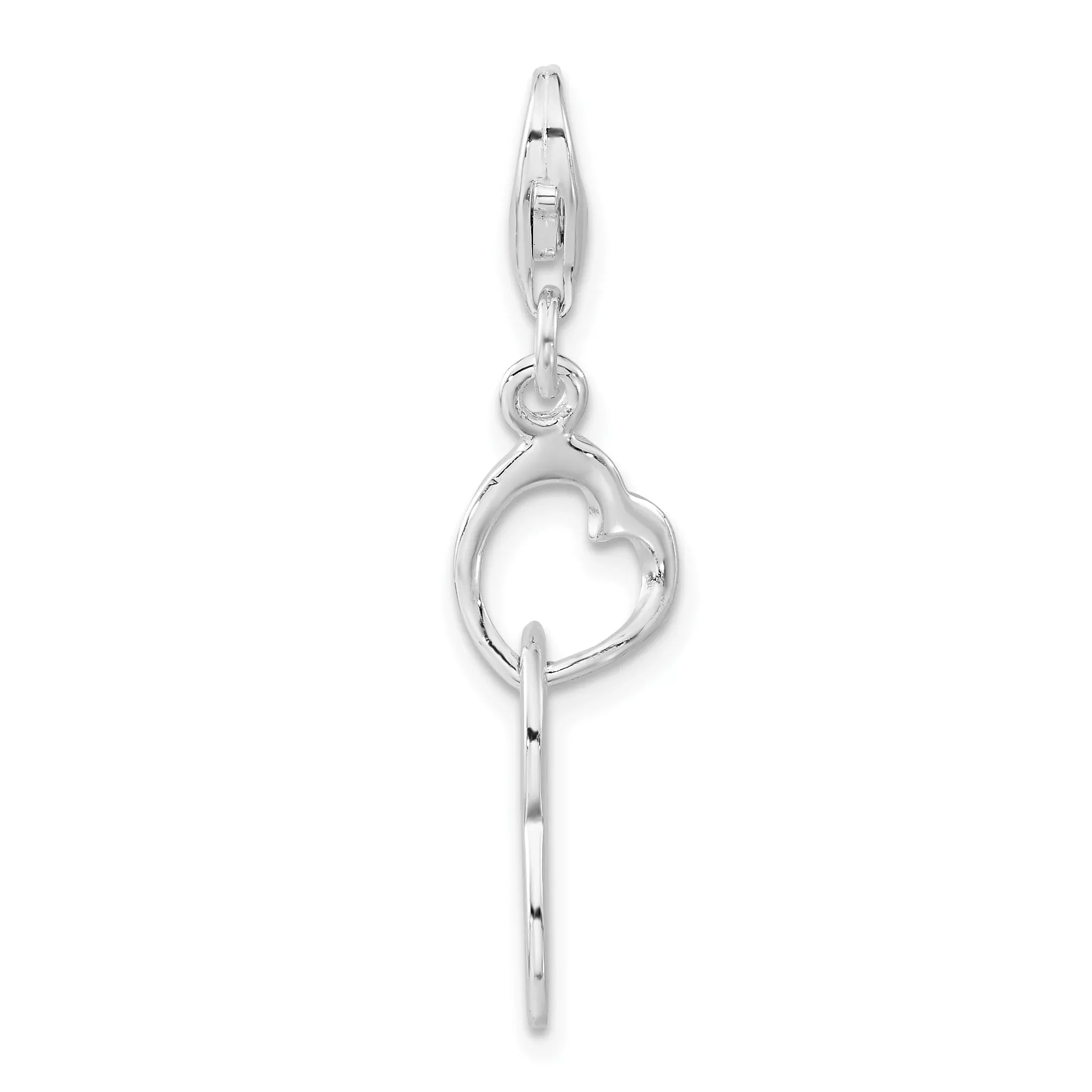Sterling Silver 925 Heart Charm with Polished Finish for Women