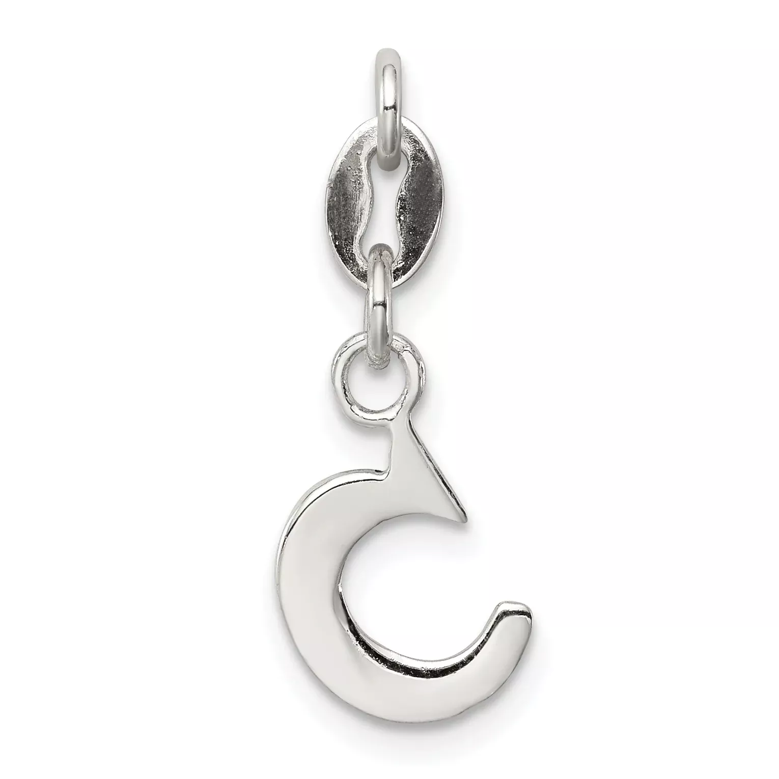 Sterling Silver 925 Letter C Initial Charm Elegant Solid Design