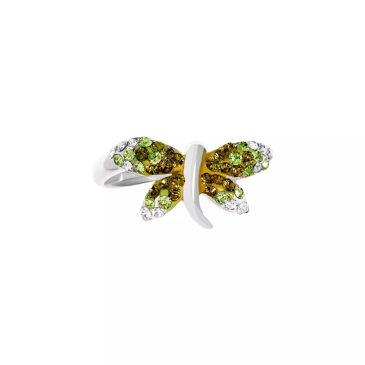 Sterling Silver Garnet, Small Dragonfly Ring