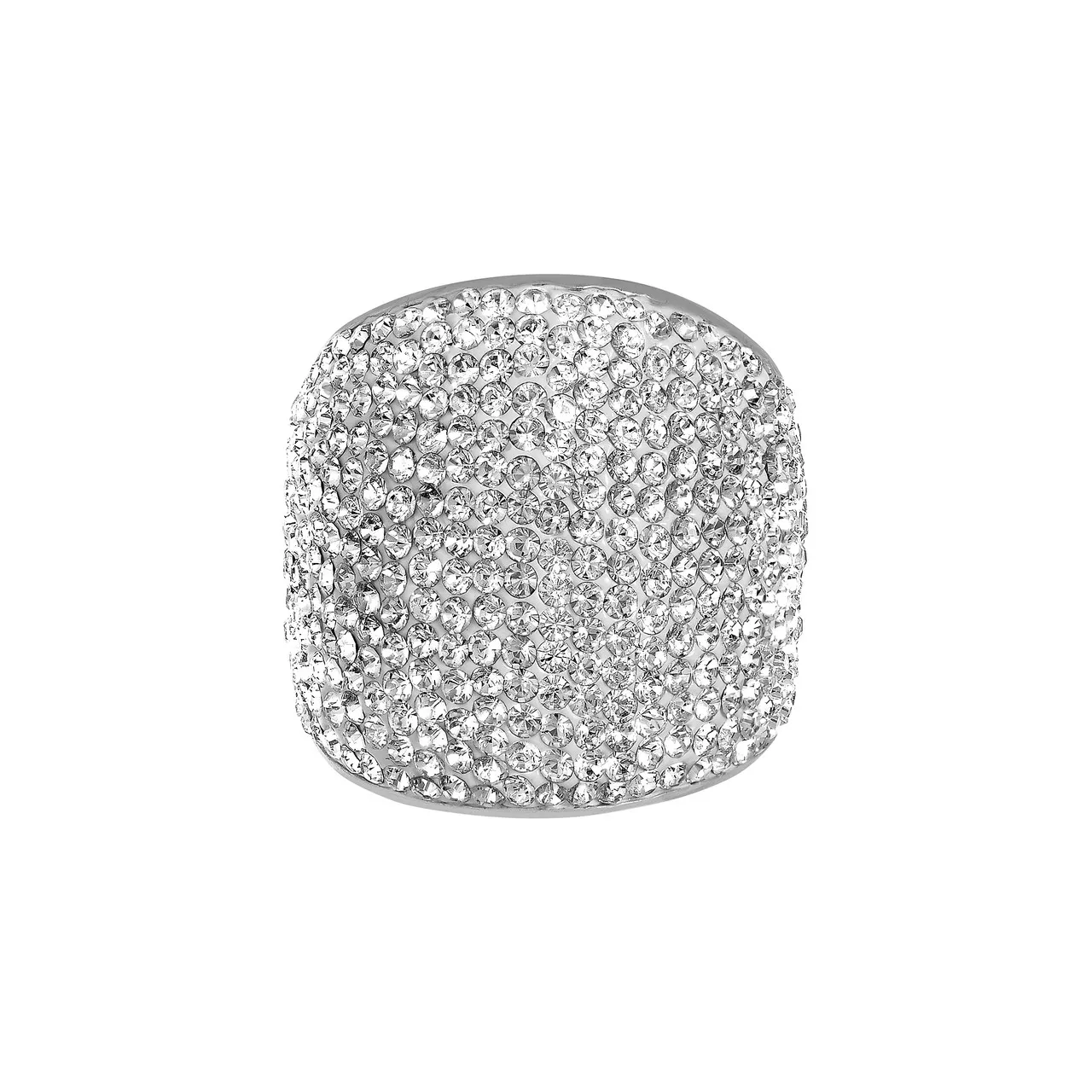 Sterling Silver Large All White Crystal Dome Ring