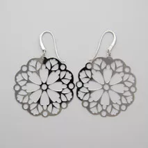 Sterling Silver Laser Cut Snowflake Earring