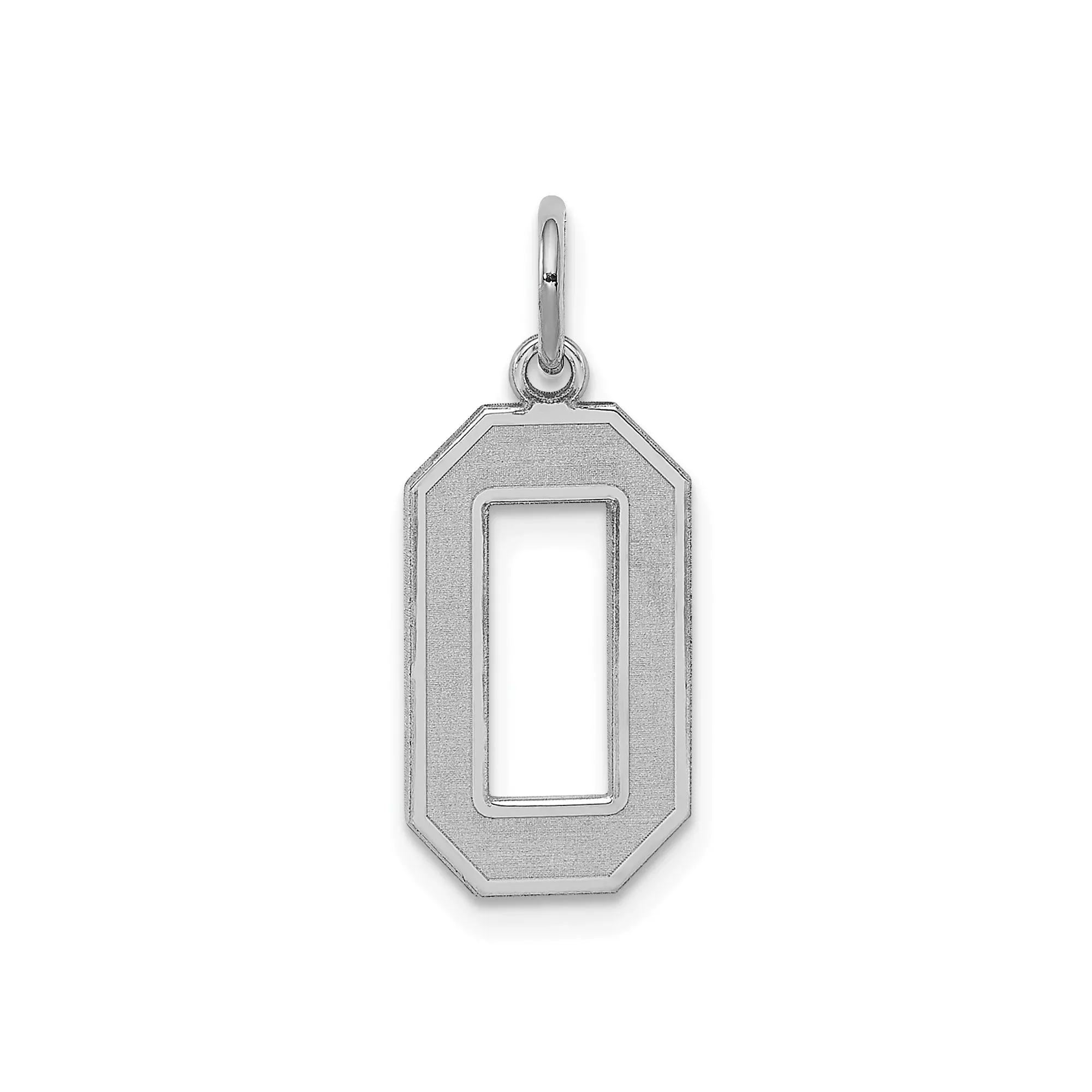 Sterling Silver Letter O Pendant with Open Center, Flat Initial Charm