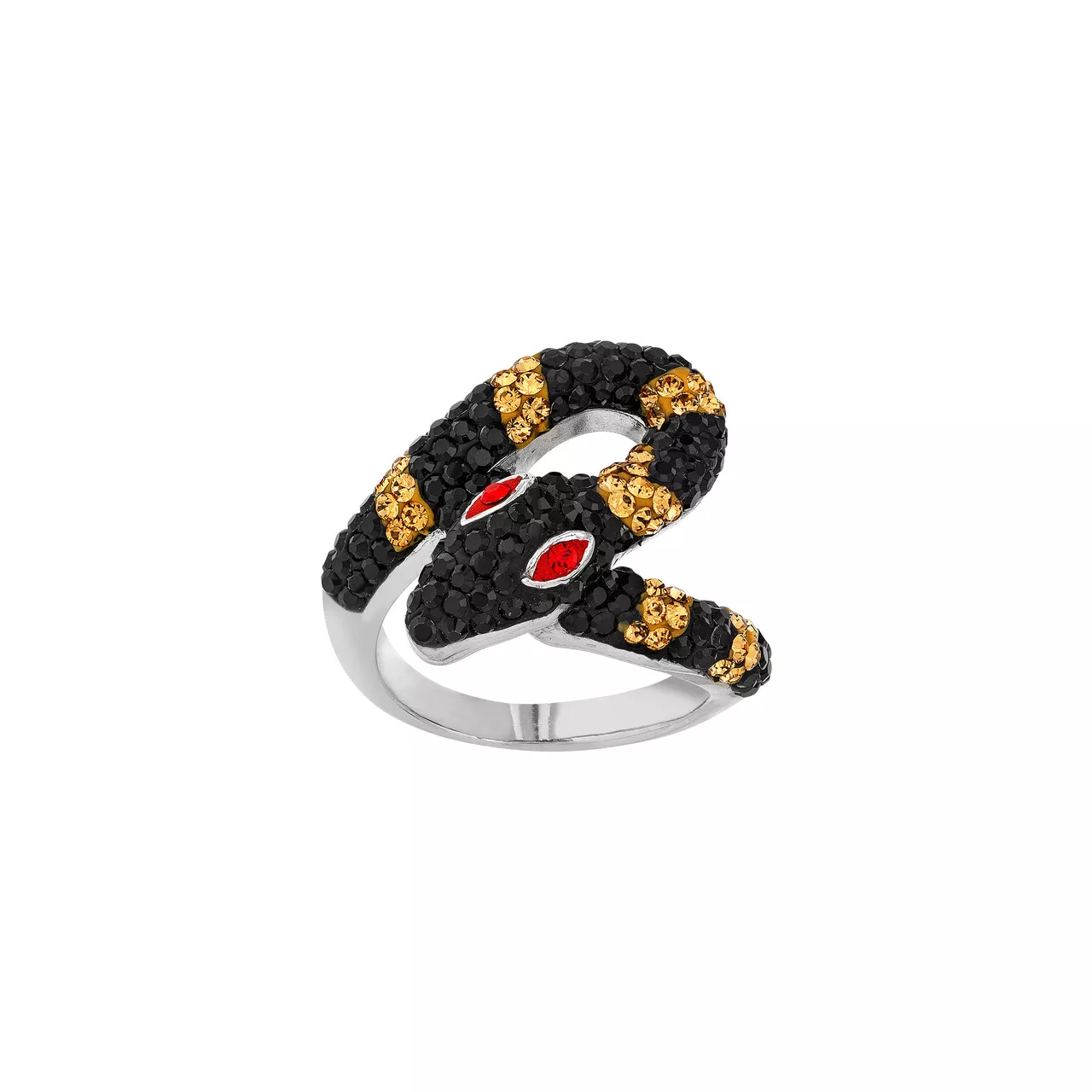 Sterling Silver Light Topaz /Black Crystal Snake