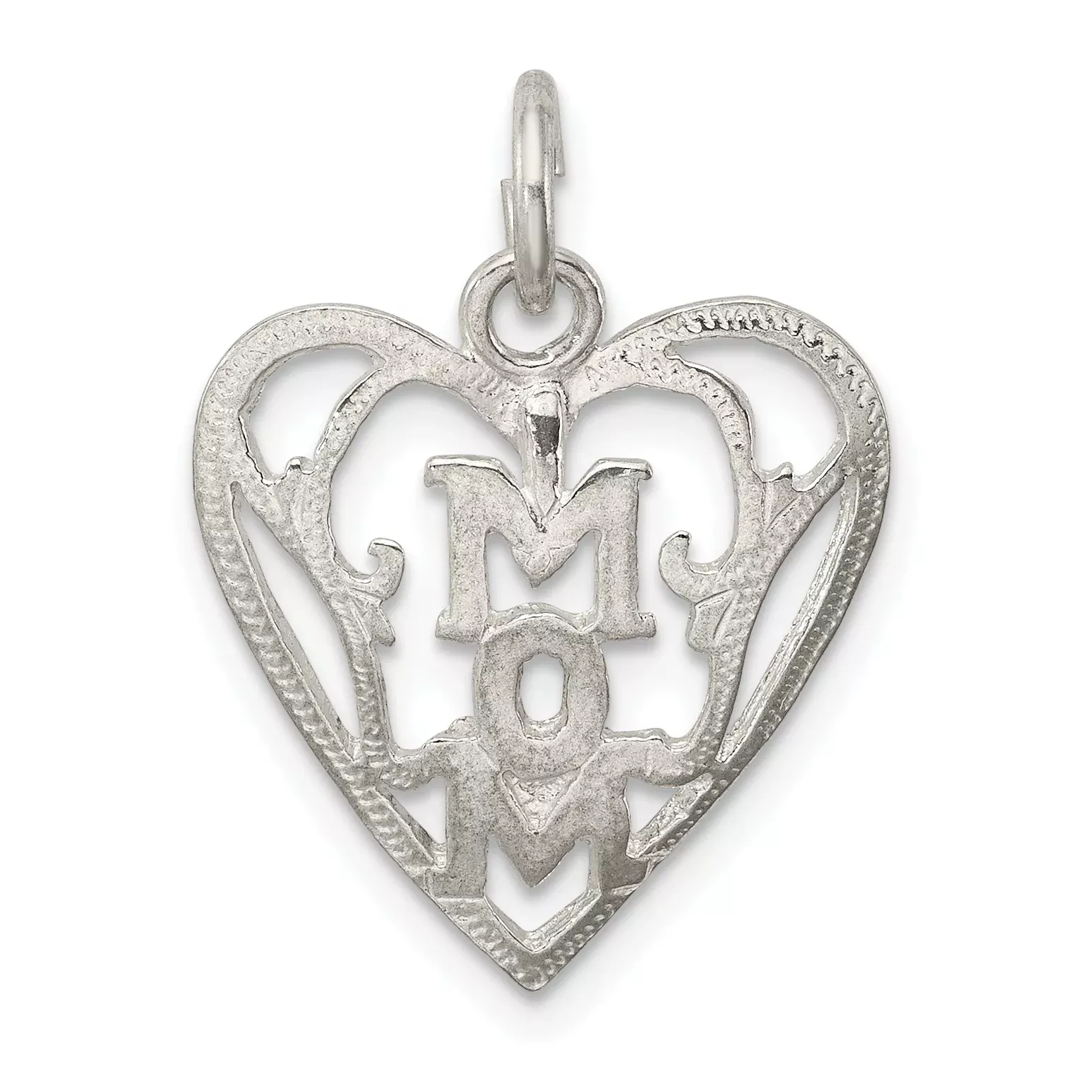 Sterling Silver Polished Heart Pendant with Anti-Tarnish Finish
