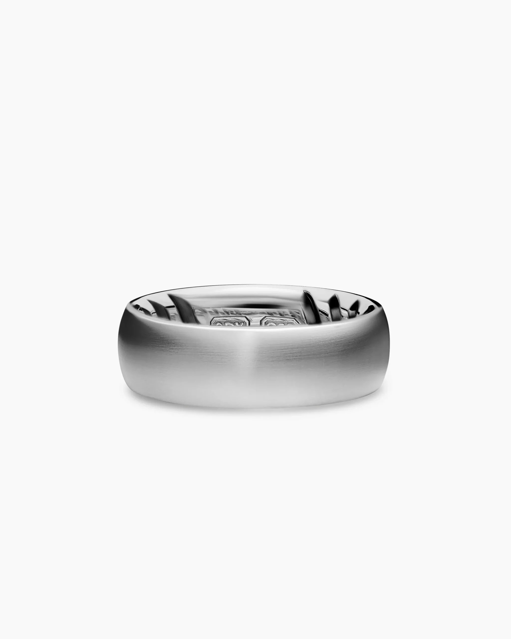 Streamline Band Ring Sterling Silver with Black Diamonds, 7.6mm