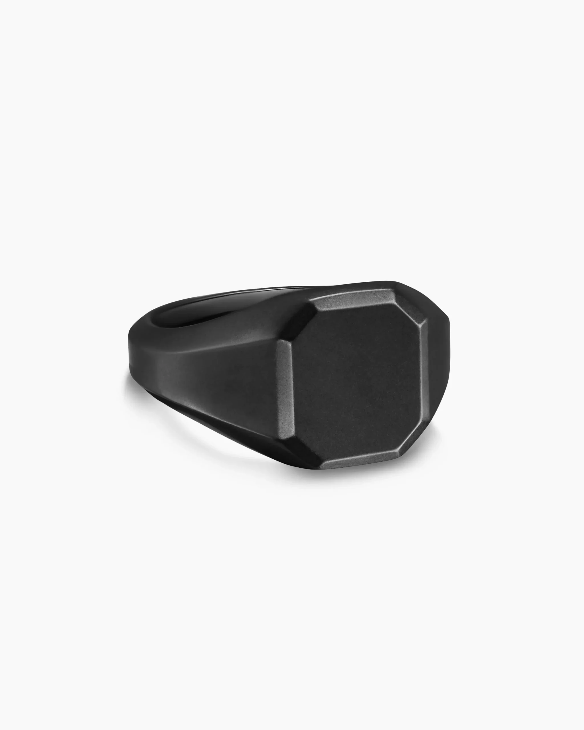 Streamline Signet Ring Black Titanium, 14mm