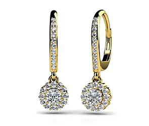 Stylish Diamond Drop Earrings 0.66 Carat Total Weight