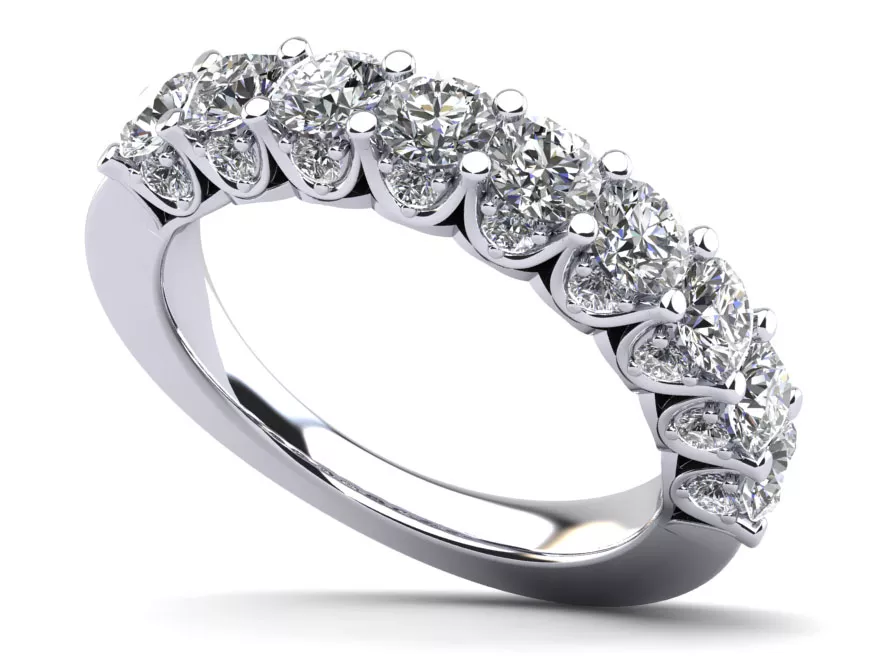 Sunbeam Diamond Anniversary Ring 1.35 Carat Total Weight