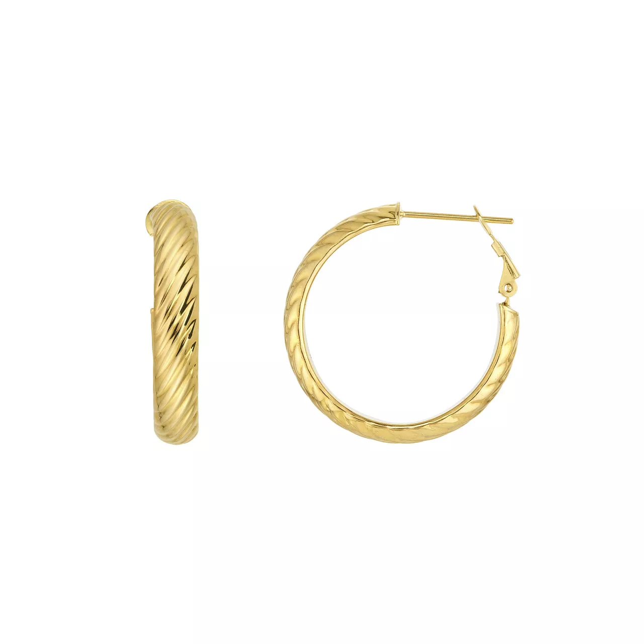 Textured Hoop Earrings with Omega Back