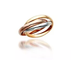 Tri Color Gold Wedding /Anniversary Ring
