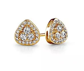 Triangular Diamond Earings Earrings 5 /8 Carat Total Weight