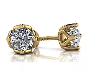 Tulip Diamond Stud Earrings 1 /3 Carat Total Weight