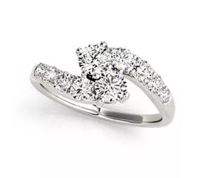 Two Stone Diamond Ring 1.25 Carat Total Weight