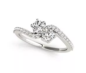 Two Stone Diamond Ring 3 /4 Carat Total Weight