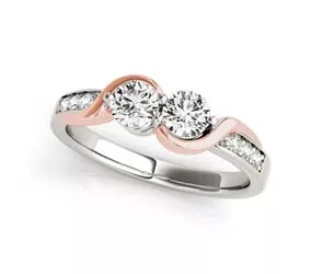 Two Stone Diamond Ring 5 /8 Carat Total Weight