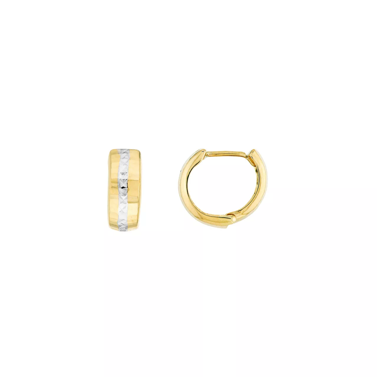 Two Tone DC Huggie Hoop Earrings