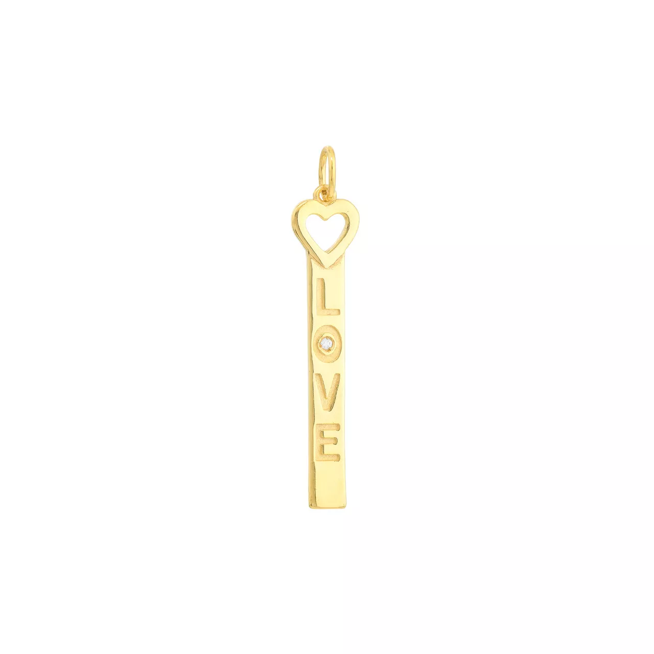 Vertical Bar Love Charm with 1pt Diamond