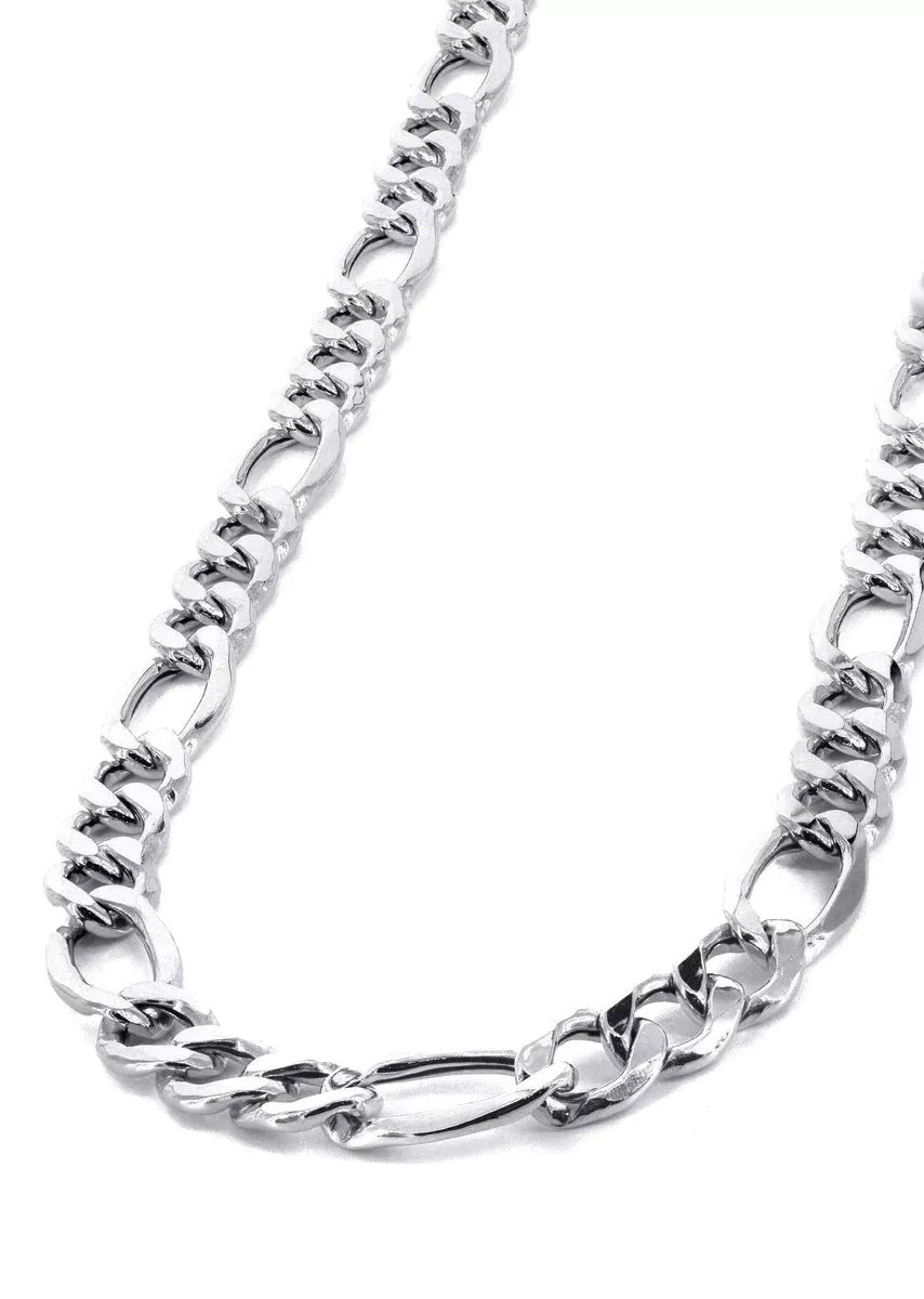 White Gold Chain - Mens Solid Figaro Chain 10K/14K Gold