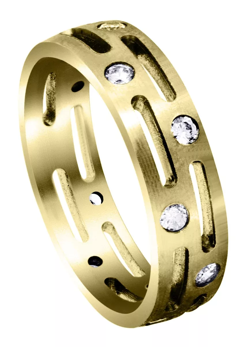Yellow Gold Unique Mens Wedding Band | 0.6 Carats (Lawson)