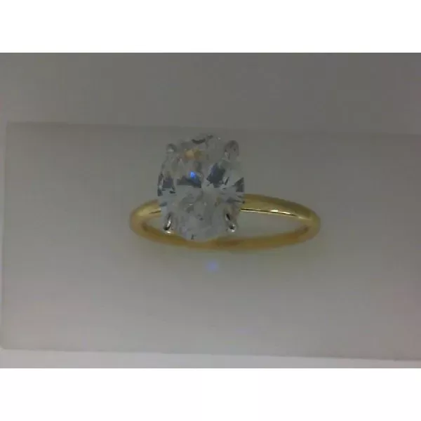 Yellow Plated CZ Oval Travel Ring