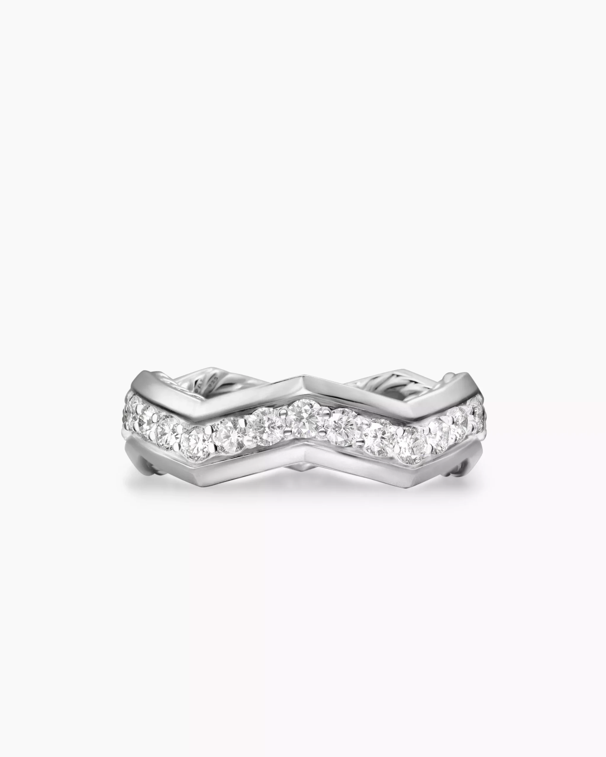 Zig Zag Stax™ Ring Sterling Silver with Diamonds, 5mm